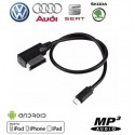 Cable Micro USB pour vehicule Audi VW Seat Skoda