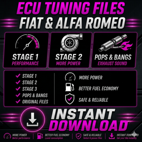 Fiat Fichiers Chip Tuning ECU Cartographie Reprogrammation Stage 1, 2, 3