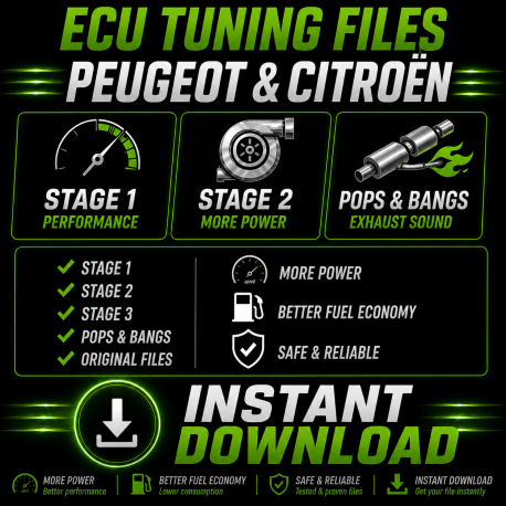 Peugeot Fichiers Chip Tuning ECU Cartographie Reprogrammation Stage 1, 2, 3