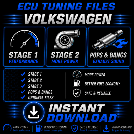 Volkswagen Fichiers Chip Tuning ECU Cartographie Reprogrammation Stage 1, 2, 3