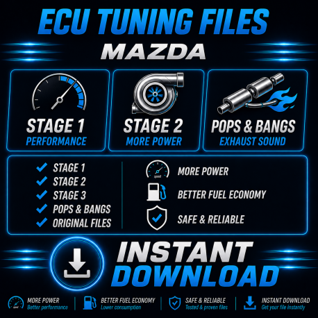 MAZDA Fichiers Chip Tuning ECU Cartographie Reprogrammation Stage 1, 2, 3