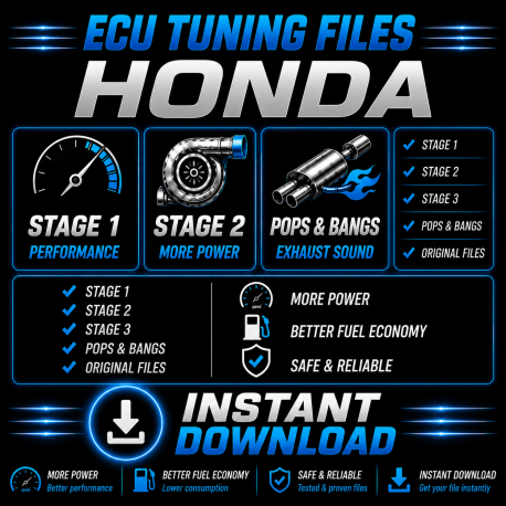 HONDA Fichiers Chip Tuning ECU Cartographie Reprogrammation Stage 1, 2, 3