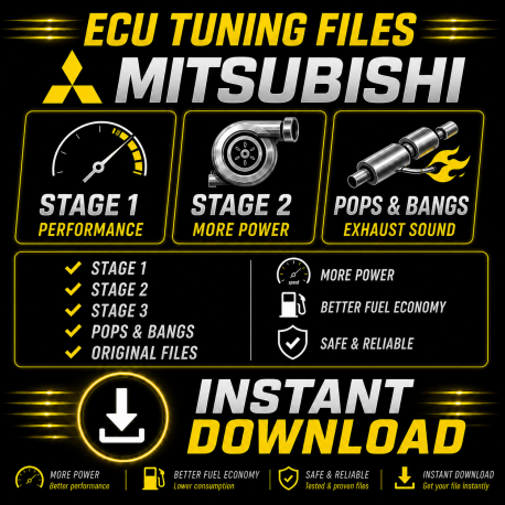 MITSUBISHI Fichiers Chip Tuning ECU Cartographie Reprogrammation Stage 1, 2, 3