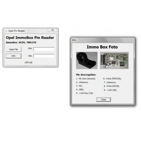 Logiciel Opel Pin Reader ImmoBox Pin reader Immobilizer