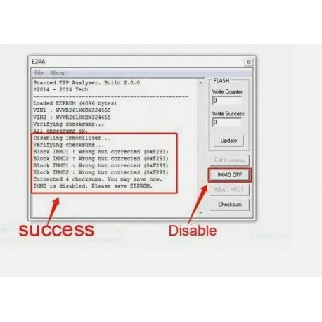 Logiciel Immo E2PA Bosch MED9.1 Immo Off ECU