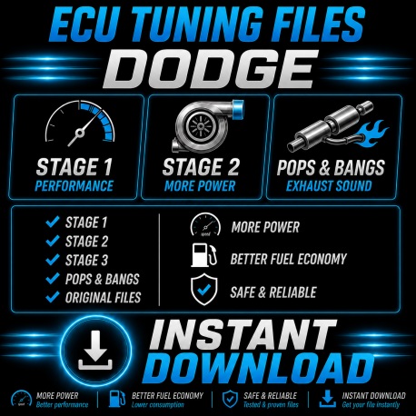 DODGE Fichiers Chip Tuning ECU Cartographie Reprogrammation Stage 1, 2, 3