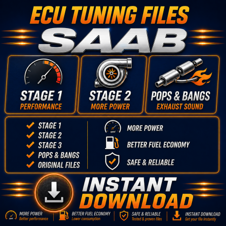 SAAB Fichiers Chip Tuning ECU Cartographie Reprogrammation Stage 1, 2, 3