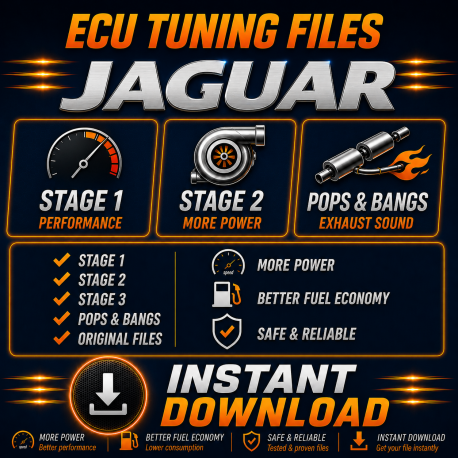 JAGUAR Fichiers Chip Tuning ECU Cartographie Reprogrammation Stage 1, 2, 3