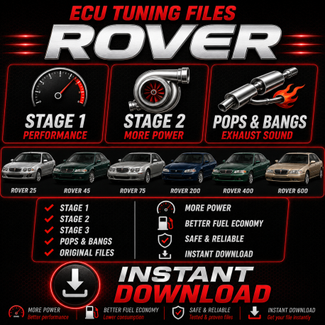 ROVER Fichiers Chip Tuning ECU Cartographie Reprogrammation Stage 1, 2, 3