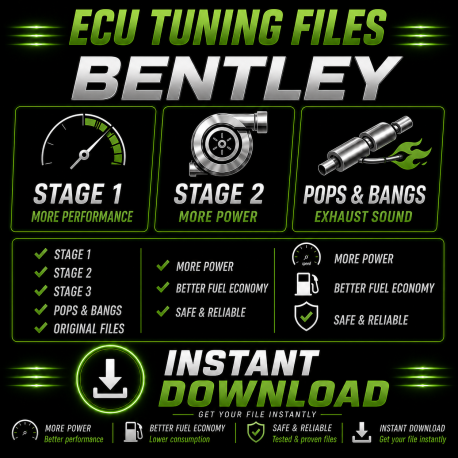 BENTLEY Fichiers Chip Tuning ECU Cartographie Reprogrammation Stage 1, 2, 3